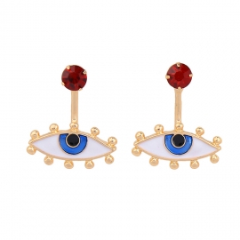 Wholesale european and american personality retro diamond devils eye earrings creative design detachable earrings