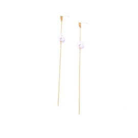 925 silver needle simple pearl zircon inlaid diamond earrings earrings female korean version long temperament super fairy earrings