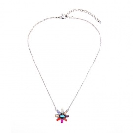 European and american fashion jewelry wholesale necklaces, retro colored gemstones, pendants, crystal necklaces, simple temperament, short paragraph