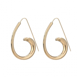 European and american new jewelry minimalist smooth lines semicircular gold-plated earrings 925 silver needles women exaggerated personality earrings