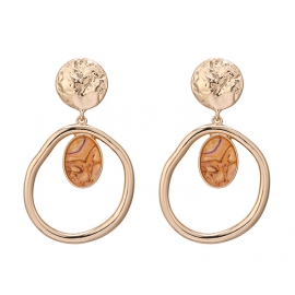 European and american fashion earrings geometric ring turquoise earrings 925 silver needles ladies exaggerated pendant earrings wholesale foreign trade