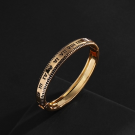 Retro roman numeral bracelet popular alloy open bracelet in europe and america