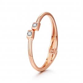 Factory direct sales european and american explosive jewelry minimalist square head diamond open spring gold-plated bracelet female bracelet wholesale