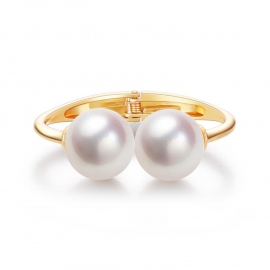 European and american minimalist bracelets symmetrical large pearl bracelet alloy open bracelets