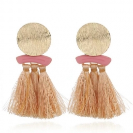 European and american style exaggerated big-brand creative trend ear jewelry, alloy drip oil long tassel wish explosion earrings women