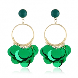 Fashion new exaggerated european and american style all-match earrings, alloy geometric sequins, summer hot sale earrings, cross-border jewelry