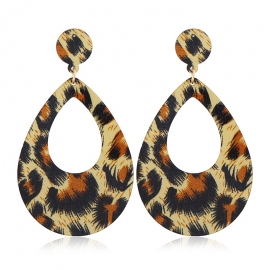 Factory direct sales of european and american style exaggerated drop-shaped leopard earrings amazon best selling acrylic geometric earrings