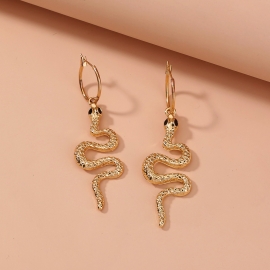 European and american foreign trade hot-selling earrings, personalized fashion temperament, long earrings, round earrings, snake-shaped animal earrings