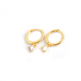 S925 sterling silver earrings geometric minimalist zircon round silver earrings earrings earrings female