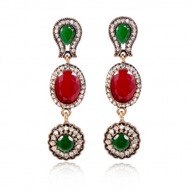 European and american fashion earrings red and green classic earrings