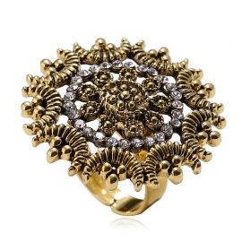 European and american style foreign trade hot sale new bohemian retro ring simple trend alloy exaggerated diamond ring