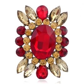 Glass diamond alloy brooch
