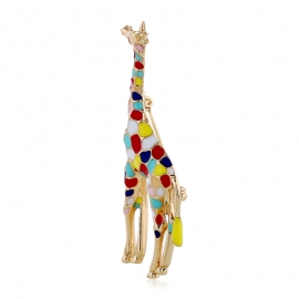 Color dripping giraffe brooch exaggerated the same style brooch for men and women