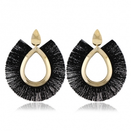 European and american exaggerated metal style retro personality exaggerated silk tassel earrings