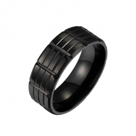 Small jewelry direct sale european and american popular stainless steel mens ring batch flower black plating process