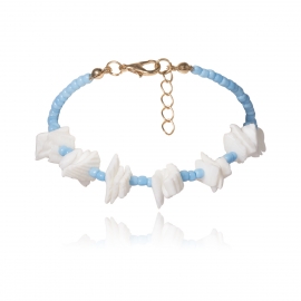 European and american cross-border jewelry, personalized geometric irregular jewelry women, wild creative color rice beads broken shell bracelet