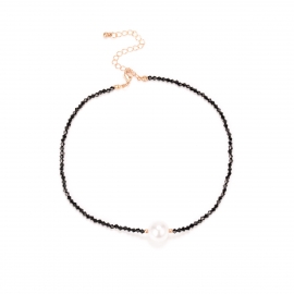 European and american cross-border jewelry fashion korean fan simple street style necklace handmade beaded exaggerated pearl necklace