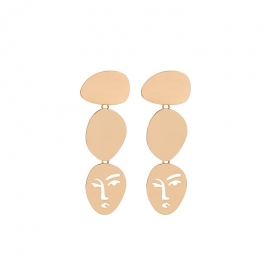 Geometric irregular human face earrings earrings women european and american style long fashion trendy face thin earrings