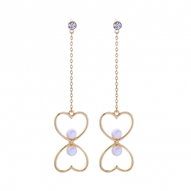 Creative hollow love pearl earrings temperament korean fashion cold wind wild earrings