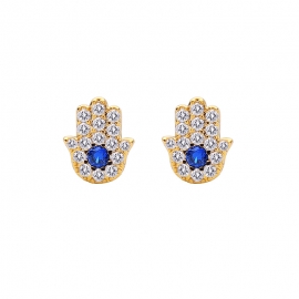 925 silver needle cute little hand zircon inlaid diamond mini korean style earrings female fashion temperament all-match earrings