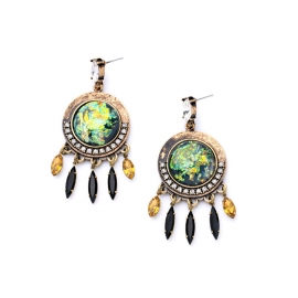 Holiday ethnic style geometric earrings female temperament wild rivet round earrings european and american fashion cross-border jewelry wholesale