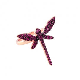 Alloy diamond dragonfly ring female simple wild retro insect ring japanese and korean fashion trendy jewelry