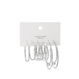 European and american new earrings ins trendy personality earrings multi-ring gold-plated circle ear hoop earrings three-piece set