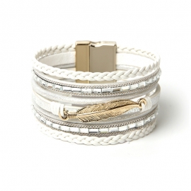 Hot sale bohemian multi-layered bracelet woven bracelet leaf wide brim bracelet exquisite ladies jewelry