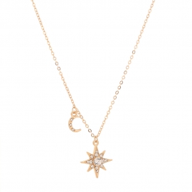 Net celebrity ins fashion trend jewelry sky star diamond shiny pendant necklace vibrato with clavicle chain