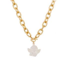 European and american cross-border fashion jewelry exaggerated punk style metal chain statue angel street shooting trend single layer necklace