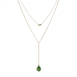 European and american hot-selling natural green agate pendant fashion clavicle multi-layer necklace ladies all-match korean accessories