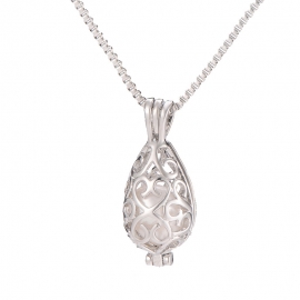 Water drop glass ball can be opened hollow diy photo box pendant clavicle chain magic box wishing bottle necklace gift female