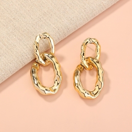 European and american cross-border hot sale new s925 silver needle ring irregular circle hypoallergenic fashion earring earrings