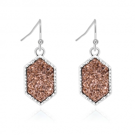 European and american hot-selling color crystal cluster earrings jewelry personality wild fashion imitation natural stone earrings wholesale spot