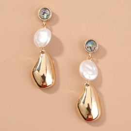 Amazon explosive jewelry natural abalone earrings long tassel pearl shaped water drop exaggerated earrings
