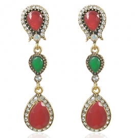 Long earrings women european and american popular retro accessories factory direct sales womens geometric water drop alloy earrings wholesale