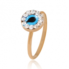 European and american retro bohemian full diamond blue eye ring female turkey middle east foreign trade open bracelet ring