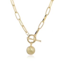 Metal ball clavicle chain fashion personality net red with the same thick chain sweater chain