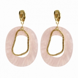 Cold wind acrylic resin geometric earrings temperament irregular metal earrings earrings female