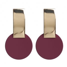 European and american cross-border simple style metal long round disc earrings earrings, elegant temperament earrings manufacturers supply