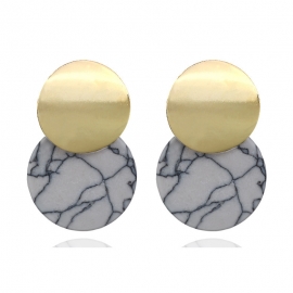 Korean fashion new simple earrings fashion temperament imitation turquoise geometric round earrings earrings factory wholesale