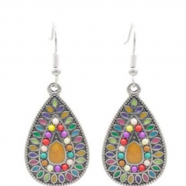 European and american explosion models bohemian personality pop sun flower drop oil alloy drop earrings earrings accessories wholesale