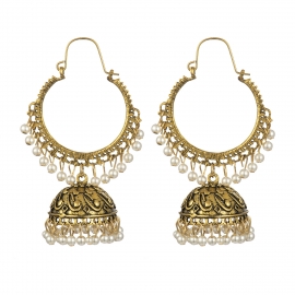 Hot sale nepal indian style pearl bell earrings cross-border source factory direct wholesale