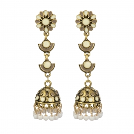 European and american flower-shaped creative indian wind dripping oil bell earrings cross-border spot wholesale