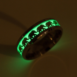 Luminous elephant ring animal series jewelry popular jewelry in europe and america