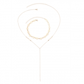 European and american cross-border jewelry retro personality oufan street style jewelry handmade copper sequins multilayer simple new necklace