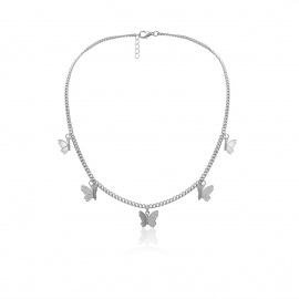 European and american cross-border jewelry, personalized geometric tassel pendant necklace for women, temperament single layer butterfly fashion all-match necklace