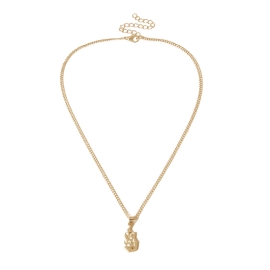 European and american cross-border jewelry, all-match simple hollow necklace for women, creative flame element design geometric pendant necklace