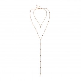 European and american cross-border jewelry street style simple personality diamond-studded moon multi-layer set combination tassel pendant necklace