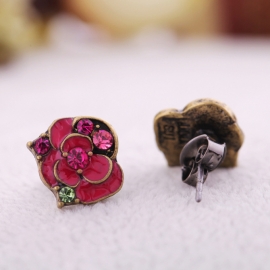 Qingdao european and american fashion earrings jewelry wholesale retro diamond flower ladies earrings/earrings